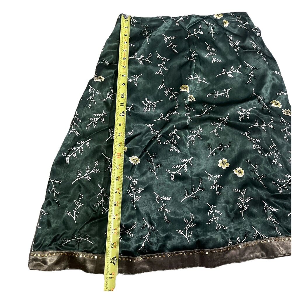 Vintage Oilily Green Skirt Medium Cottage Retro Embroidered Floral Y2K Boho M - Picture 4 of 15